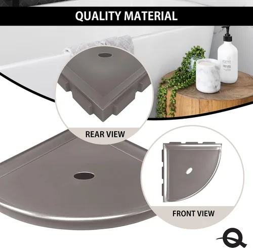 Miniatura 4 de Questech Estante de ducha esquinero decorativo, para una nueva construcción, estante de esquina de ducha para paredes de azulejos, organizador