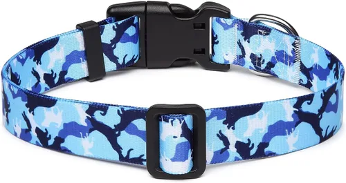 Miniatura 92 de Mercano Collar ajustable para perro, patrones de diseño especial, nailon suave, cómodo y resistente, collar para mascotas para perros pequeños