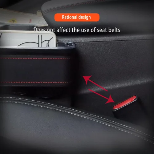 Miniatura 5 de Organizador de espacio para asiento de automóvil, paquete de 2 organizadores multifuncionales para asientos de automóvil, relleno de costuras LED