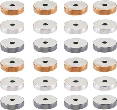Miniatura 29 de Craftdady 10 hebras de cuentas sintéticas Heishi negras de hematita de 0.118 pulgadas (0.118 in), esmeriladas, metálicas, redondas, de imitación