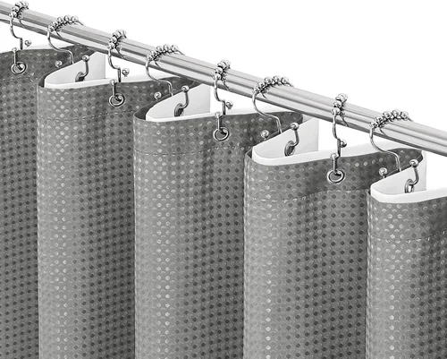 Miniatura 50 de Gibelle Cortina de Ducha Pequeña para Cabina 36 x 72 pulgadas, Cortina de Ducha de Tela Texturizada de Tejido Gofre Medio Estrecho para Baño, Beige