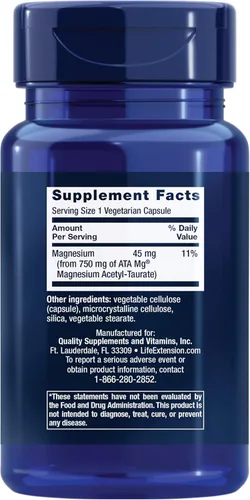 Miniatura 2 de Life Extension Calm-Mag, Acetil Taurinato de Magnesio, Fórmula Diaria de Manejo del Estrés, Apoya la Calma y la Relajación, Sin Gluten, Sin OGM