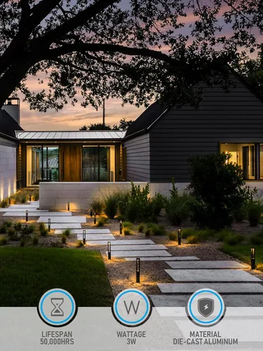 Miniatura 3 de LEONLITE Paquete de 10 luces LED de camino de paisaje de bajo voltaje, luces LED de camino de bolardo, iluminación de paisaje al aire libre de 3 W