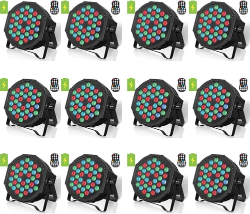Miniatura 15 de HOLDLAMP Luces Par recargables de 36 W RGB alimentadas por batería, luces LED inalámbricas para DJ, activadas por sonido y control remoto para 1