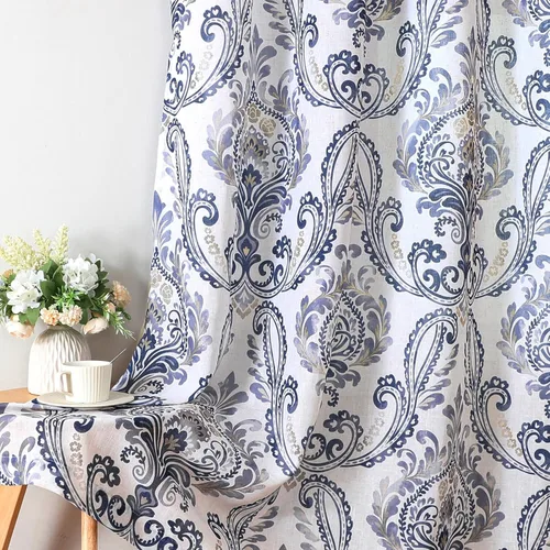 H.VERSAILTEX - Cortinas florales para dormitorio de 63 pulgadas de largo, juego de 2 paneles, estilo de campo, cortinas semitransparentes para sala