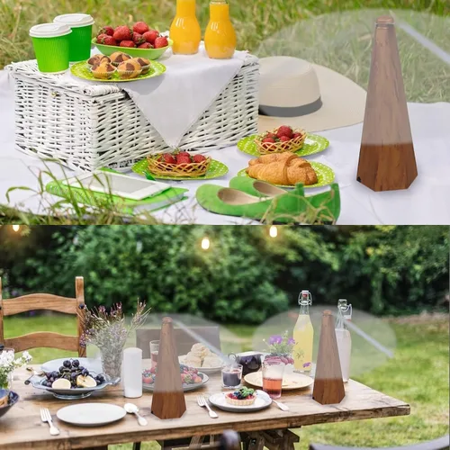 Miniatura 5 de Ventilador de mesa portátil de grano de madera, 3 unidades, para exteriores