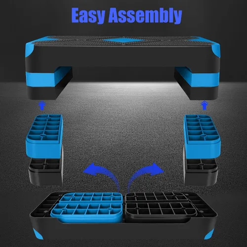 Miniatura 3 de Escalón aeróbico ajustable para entrenamiento en fitness y ejercicio, plataforma de entrenamiento de 3 ajustes, altura ajustable de 4 a 6 a 8