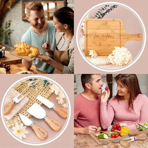 Miniatura 4 de Regalos de boda para parejas 2026, regalos para parejas, regalo de novia, regalo de recién casados, regalo de señor y señora, cesta de vela de bambú