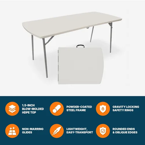 Miniatura 7 de OEF Furnishings OEFBMFIH3072 Mesa de banquete plegable por la mitad