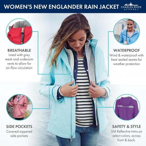 Miniatura 5 de Charles River Apparel Women's New Englander Wind & Waterproof Rain Jacket