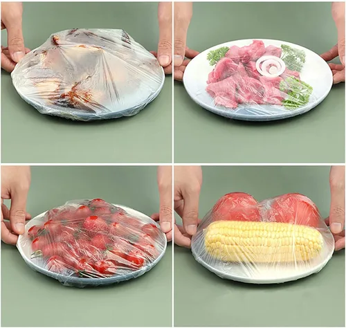 Miniatura 3 de Bolsa de almacenamiento de alimentos, funda elástica reutilizable para almacenamiento de alimentos, cubierta elástica de plástico para tapas