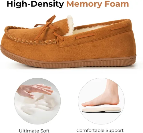 Miniatura 3 de HomeTop Mocasines para mujer, pantuflas de espuma viscoelástica para interiores y exteriores, zapatos para mujer