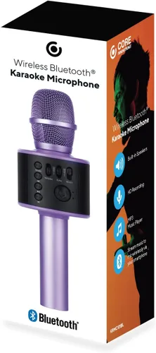 Miniatura 8 de Micrófono de karaoke inalámbrico Bluetooth con altavoces incorporados + grabación HD, micrófono portátil de mano Lila