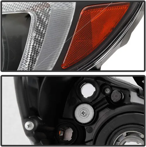 Miniatura 4 de ACANII - Para [modelo halógeno] 2015-2021 Subaru WRX carcasa negra proyector faros faros montaje par izquierdo+derecho