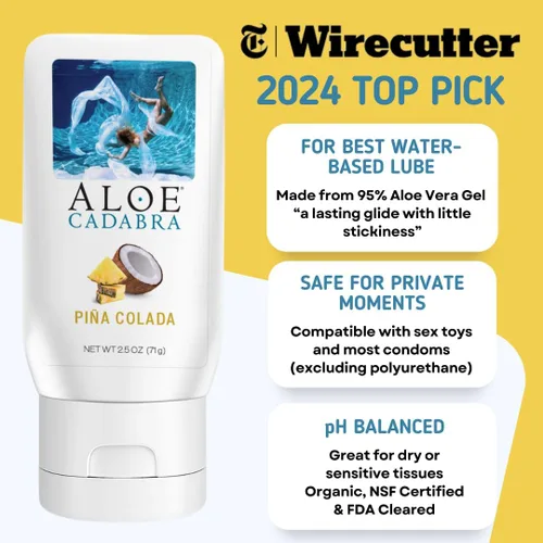 Miniatura 2 de Aloe Cadabra Lubricante personal con sabor e hidratante vaginal, lubricante orgánico de aloe comestible para hombres, mujeres y parejas, no mancha