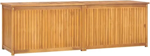 Miniatura 10 de Banco de almacenamiento de madera maciza para exteriores, caja de almacenamiento de madera maciza de teca para jardín, caja de almacenamiento