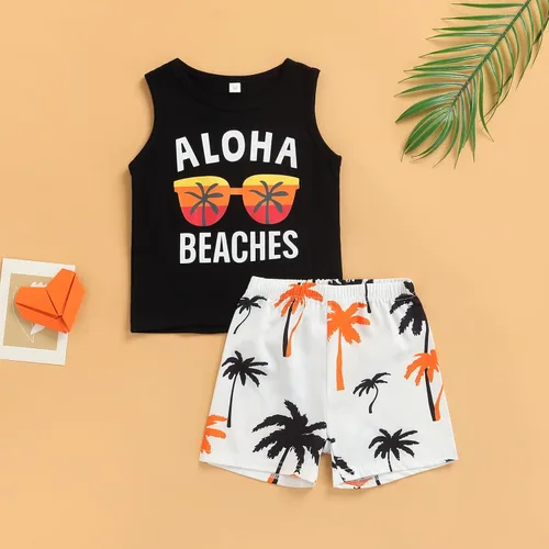 Miniatura 7 de Conjunto de pantalones cortos para niños pequeños, camiseta estampada junto al mar, 2 piezas, ropa de verano