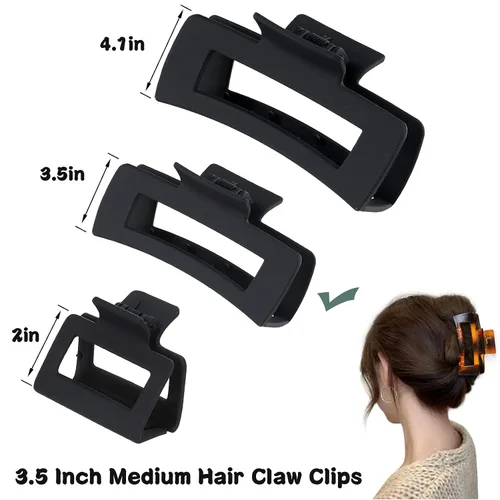 Miniatura 5 de Sisiaipu Accesorios Medianos para el Cabello de 3.5 Pulgadas - 12 Piezas Pinzas de Mandíbula Cuadradas para Cabello Grueso y Fino, Pinzas Básico