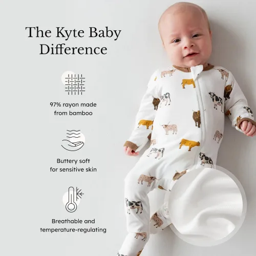 Miniatura 72 de KYTE BABY Pies unisex con cierre de cremallera, rayón hecho de bambú, 0-24 meses