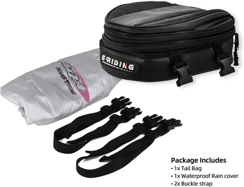 Miniatura 4 de Bolsa de cola para motocicleta E-riding, alforjas para motocicleta, mochila impermeable para asiento trasero, maleta de equipaje multifuncional