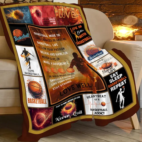 Miniatura 8 de Manta de Baloncesto Deportiva Manta de Tiro de Baloncesto Regalos para Jugadores Niños Niñas Adultos Mujeres Hombres Súper Suave Cómoda Felpa