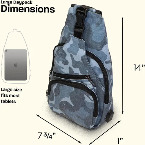 Miniatura 12 de Nupouch Mochila cruzada antirrobo, carga USB, mochila ligera para viajes, senderismo, todos los días