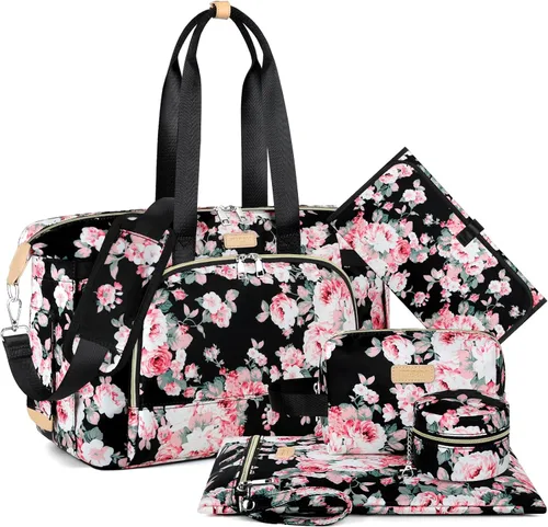 Miniatura 10 de ITIEZY Bolsa de pañales tipo tote para bebé - Bolsa grande para mamá con cambiador portátil, estuche para chupete, bolsas de hospital, bolsa