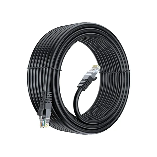 Maximm Cable Ethernet Cat 6 de 30 pies, cobre 100% puro, cable LAN Cat6, cable de Internet, cable de conexión y cable de red, UTP (negro) de 30 pies