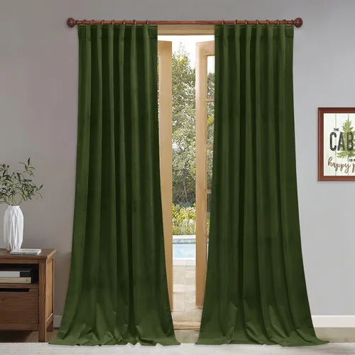 Miniatura 58 de StangH Cortinas de terciopelo súper suaves con pestaña trasera, cortinas azul marino para puerta corredera, decoración de lujo, cortinas opacas