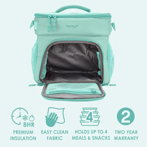 Miniatura 3 de Bentgo Prep Deluxe - Bolsa Aislada para Comidas Múltiples, Bolsa de Lonchera, Capacidad para 5 Comidas, Aislamiento Premium hasta 8 Horas, Duradera