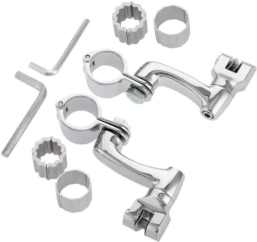 Miniatura 10 de TCT-MOTORPARTS Soportes de clavijas de pie de barra de carretera negro para Harley Touring 22/25/32/1.378 in