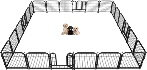 Miniatura 17 de Corralito de metal para perros, 40 pulgadas de altura, 32 paneles, valla grande para perros grandes, medianos y pequeños, para interiores