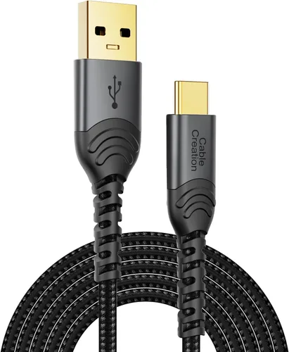 Miniatura 21 de CableCreation Cable USB corto a USB C de 1 pie, cable USB A a USB C de 3A de carga rápida trenzado USB C macho a USB macho para Power Bank, Galaxy