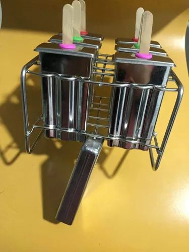 Miniatura 6 de Moldes y estante de paletas de acero inoxidable - Máquina de paletas de hielo sin BPA con palos de madera