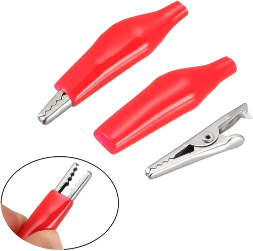 Miniatura 3 de uxcell Pinzas de cocodrilo, pinzas de cocodrilo, pinzas de prueba eléctricas con cubierta protectora de aislamiento, 20 piezas