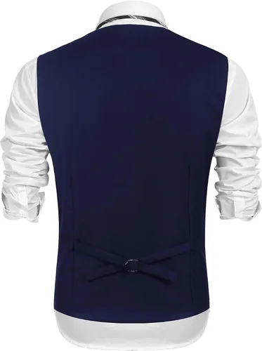 Miniatura 5 de COOFANDY Chaleco de traje de negocios para hombre, ajustado y ajustado para boda