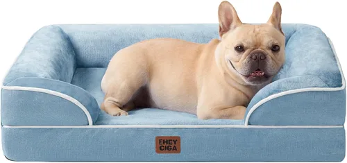 Miniatura 98 de EHEYCIGA - Cama ortopédica para perro grande, impermeable, de espuma viscoelástica y espuma tipo caja de huevos, bordes elevados, antideslizante