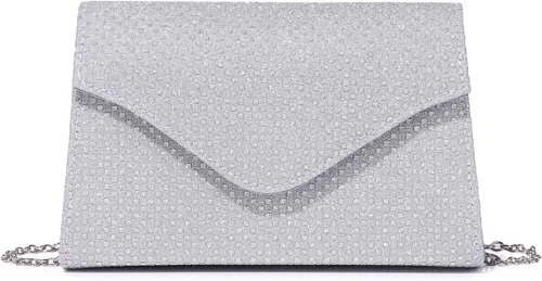 Labair Bolso de noche para mujer, con purpurina brillante, bolso de mano para fiesta de boda, bolso cruzado de hombro