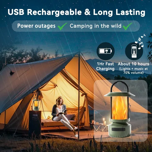 Miniatura 7 de Swingers Altavoces Bluetooth para exteriores con llama parpadeante, luces de altavoz Bluetooth portátiles impermeables, altavoz al aire libre