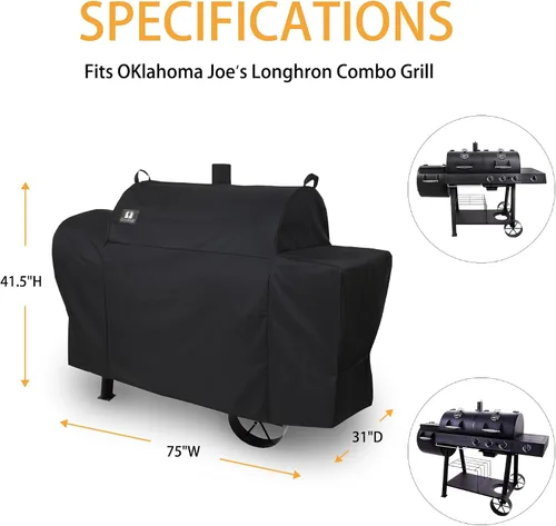 Miniatura 2 de Cubierta de parrilla para parrilla combinada Oklahoma Joe's Longhorn, resistente al agua Oklahoma Joe's Longhorn Combo carbón gas ahumador barbacoa