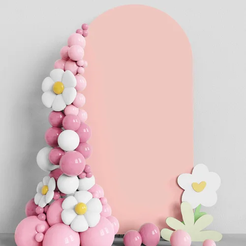 Miniatura 26 de Asee'm Cubierta de arco de boda de 6 pies, color beige, ajustada, cubierta de elastano ajustable de 2 caras, cubierta de fondo para decoración