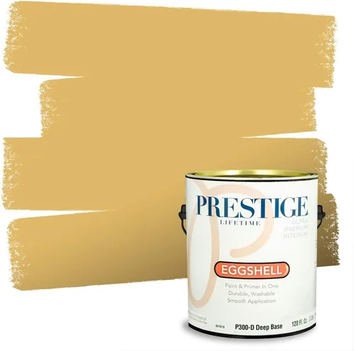Miniatura 247 de PRESTIGE Paints Exterior Paint and Primer In One, 1-Gallon, Satin, Comparable Match of Benjamin Moore* Royal Linen* 931BM-PCM