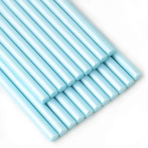 20 barras de cera de sellado de color azul claro, 20 varillas de cera de alta calidad de 0.276 in, solo aptas para pistola de pegamento de 0.28