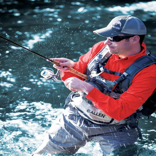Miniatura 5 de Paquete de Pecho para Pesca Fall River, Se Adapta a Hasta 2 Cajas de Aparejos/Moscas, 152 Pulgadas Cúbicas / 2.5 L Verde oliva