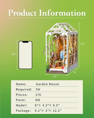 Miniatura 6 de Rolife - Kits de manualidades para rincón de lectura para adultos - Estantería de casa de jardín Booknook - Decoración de habitación en rompecabezas