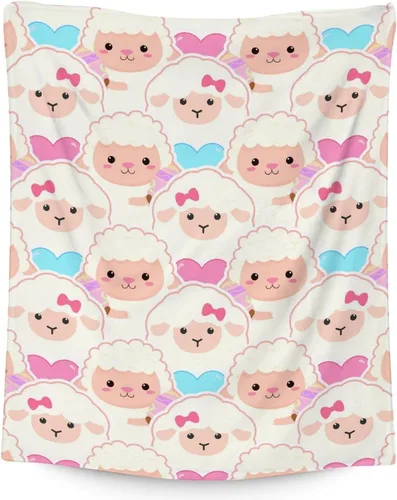 Miniatura 11 de Manta de oveja de regalo, 30 x 40 pulgadas, bonita manta para niños, niñas y mujeres, mantas rojas suaves y peludas para cama, sofá y viajes Manta