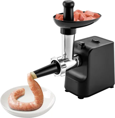 Miniatura 9 de Picadora de carne, molinillo eléctrico de 1000 W para carne con accesorios, máquina para hacer salchichas de acero inoxidable, kit de Kubbe con 3
