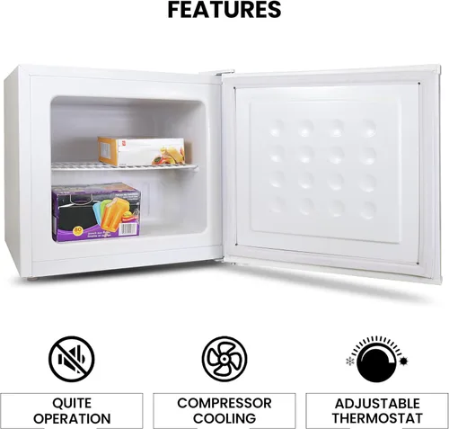 Miniatura 5 de Koolatron Congelador vertical blanco de 1.2 pies cúbicos de capacidad, 1 estante con cable, listo para garaje, almacenamiento de carne