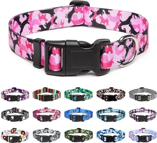Miniatura 9 de Mercano Collar ajustable para perros - Diseños especiales con patrones, collar suave de nylon cómodo y resistente para perros pequeños, medianos
