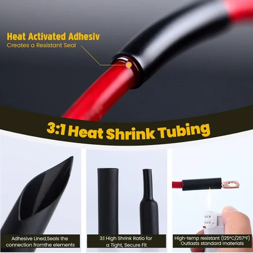 Miniatura 6 de TKDMR - Kit de 264 piezas de extremos de cable de batería, 132 piezas de terminales de anillo de lengüetas de cable de cobre resistentes AWG 8 6 4 2